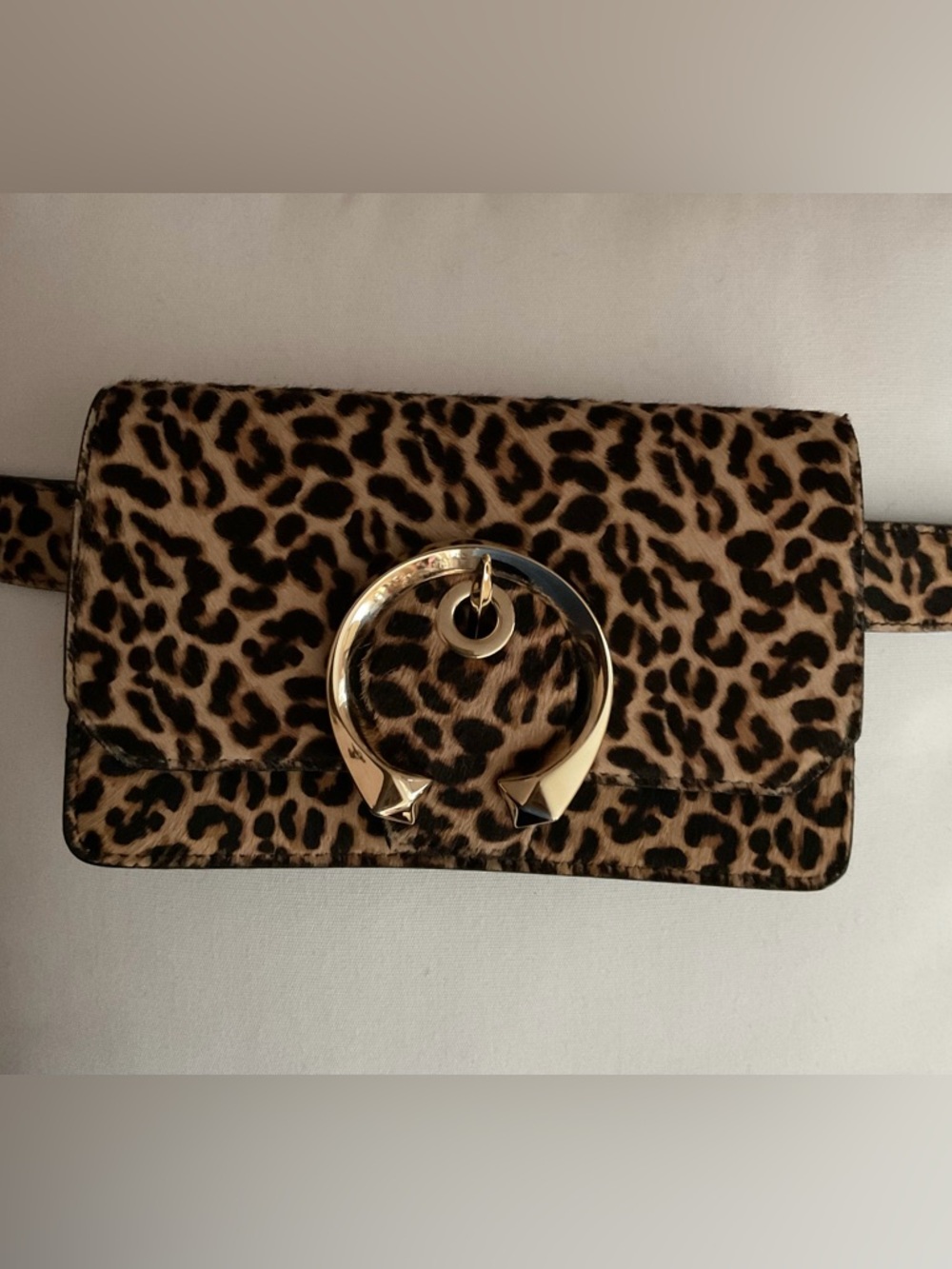 Jimmy Choo Madeline Leopard Print Pony Belt Bag